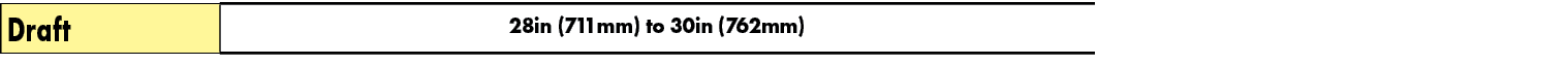 Draft,28in (711mm) to 30in (762mm),