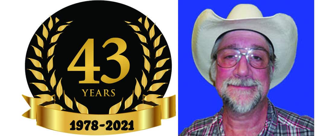 Tim Thee's 43 Year logo