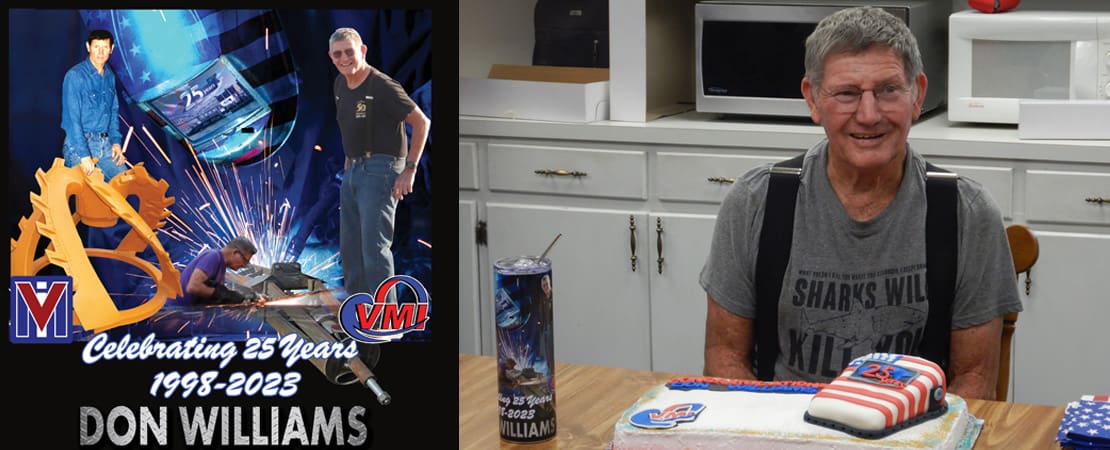 Don Williams celebrating 25 Year anniversary in the dredging industry. 