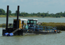 A VMI Dredge Titan 1027 cutter suction dredger working on location